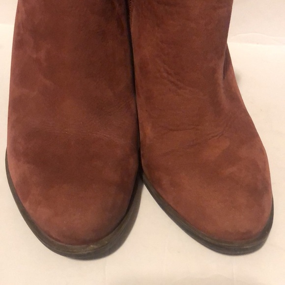 Lucky Brand Brown Salza Suede Leather Ankle Booties - Picture 3 of 9